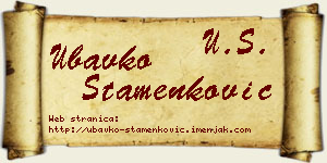 Ubavko Stamenković vizit kartica